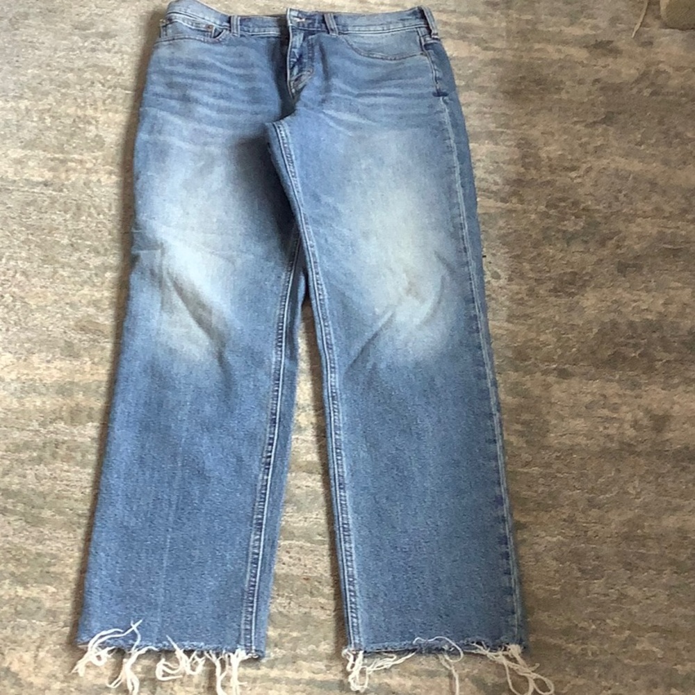 Blue Frayed Hem Jeans